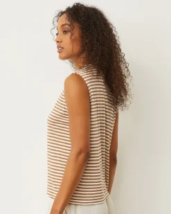 MONROW Stripe Muscle Tank SAHARASTRIPE Online